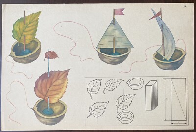 Original Sowjetische Kastanienbaum UdSSR DIY Kiste Unterricht Kindergarten Kunst Poster