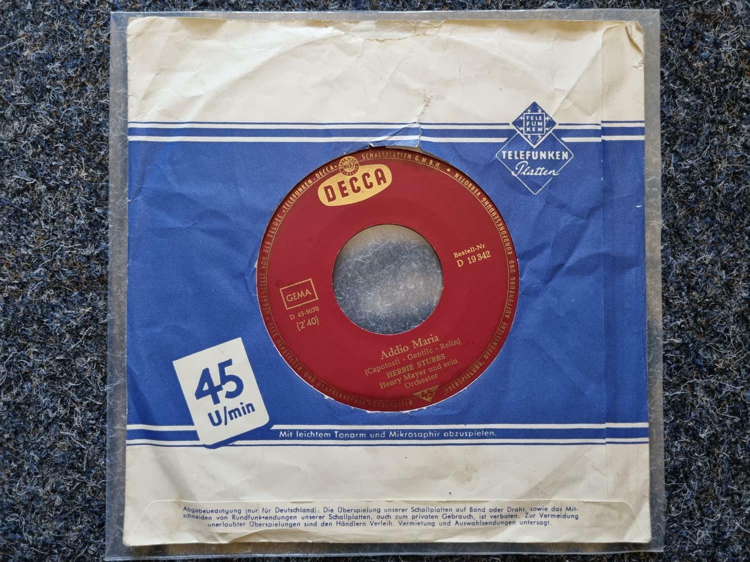 7"" Single Vinyl Herbie Stubbs - Addio Maria/ Keinen Tag