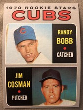 1970 Topps Cubs Rookie Stars Randy Bobb Jim Cosman Baseball Card #429 High-Grade. rookie card picture