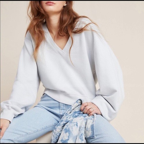AGOLDE V Neck Balloon Sleeve Sweatshirt 