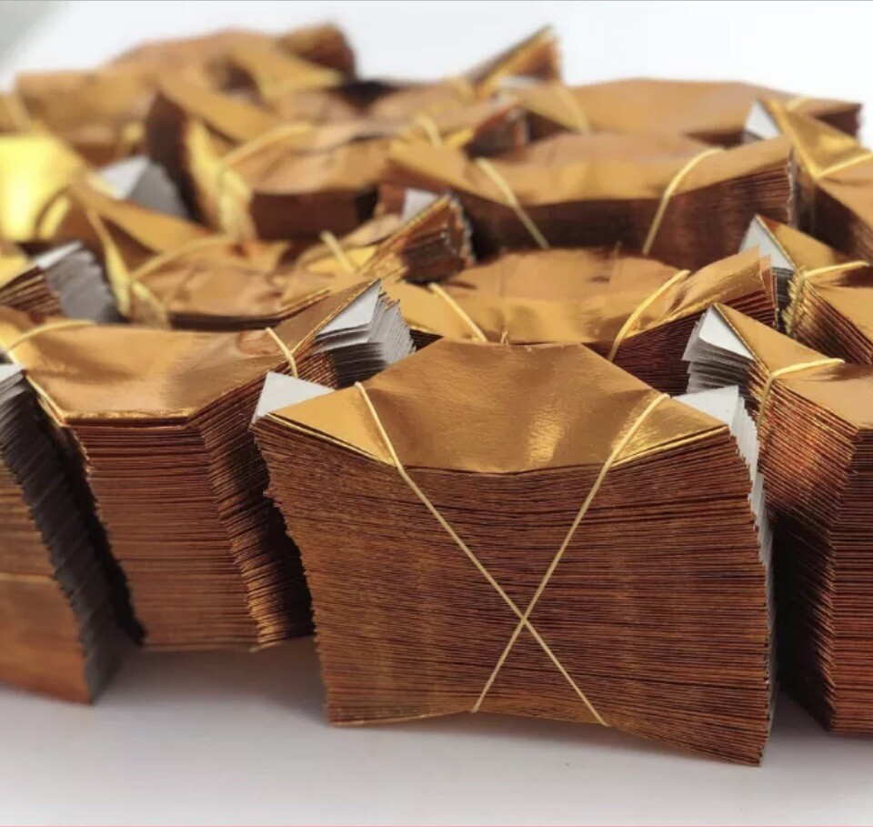 500 Pcs Chinese Joss Paper Folding Gold Ingot, Burn Completely eBay