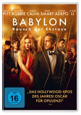 BABYLON - RAUSCH DER EKSTASE - BRAD PITT,MARGOT ROBBIE,TOBEY MAGUIRE   DVD NEU