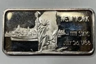 1974 HAMILTON MINT NEW YORK 11TH STATE - 1oz .999 SILVER ART BAR #4801 FREE SHIP