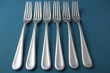 6 Dinner Forks Gorham BRAID Glossy 18/10 Stainless China 8 1/4"