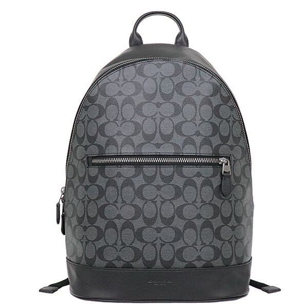 Coach F78756 West Slim Backpack in Signature Canvas Charcoal Black for sale online | eBay