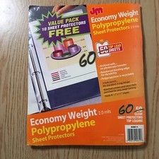 New Lot Of 60 Clear Sheet Protectors Economy Weight Polypropylene 3 Ring 8.5 x11