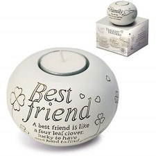 Image of Arora Said With Sentiments Best Friend Tealight Candle Holder Friendship Gift