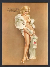 Vintage Playboy Alberto Vargas Girl Pin Up Page Print April 1966