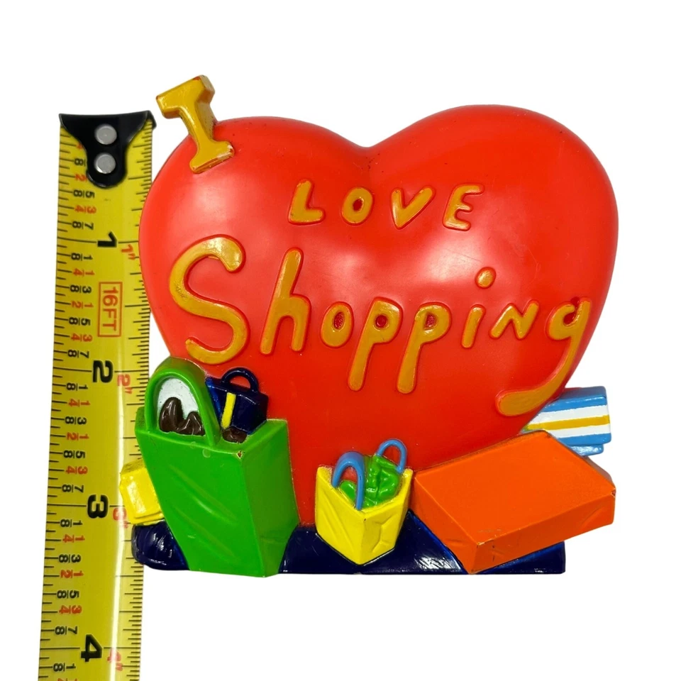 Retro 1998 Acme I Love Shopping Talking Heart Imán Rojo Foto 4 de 4