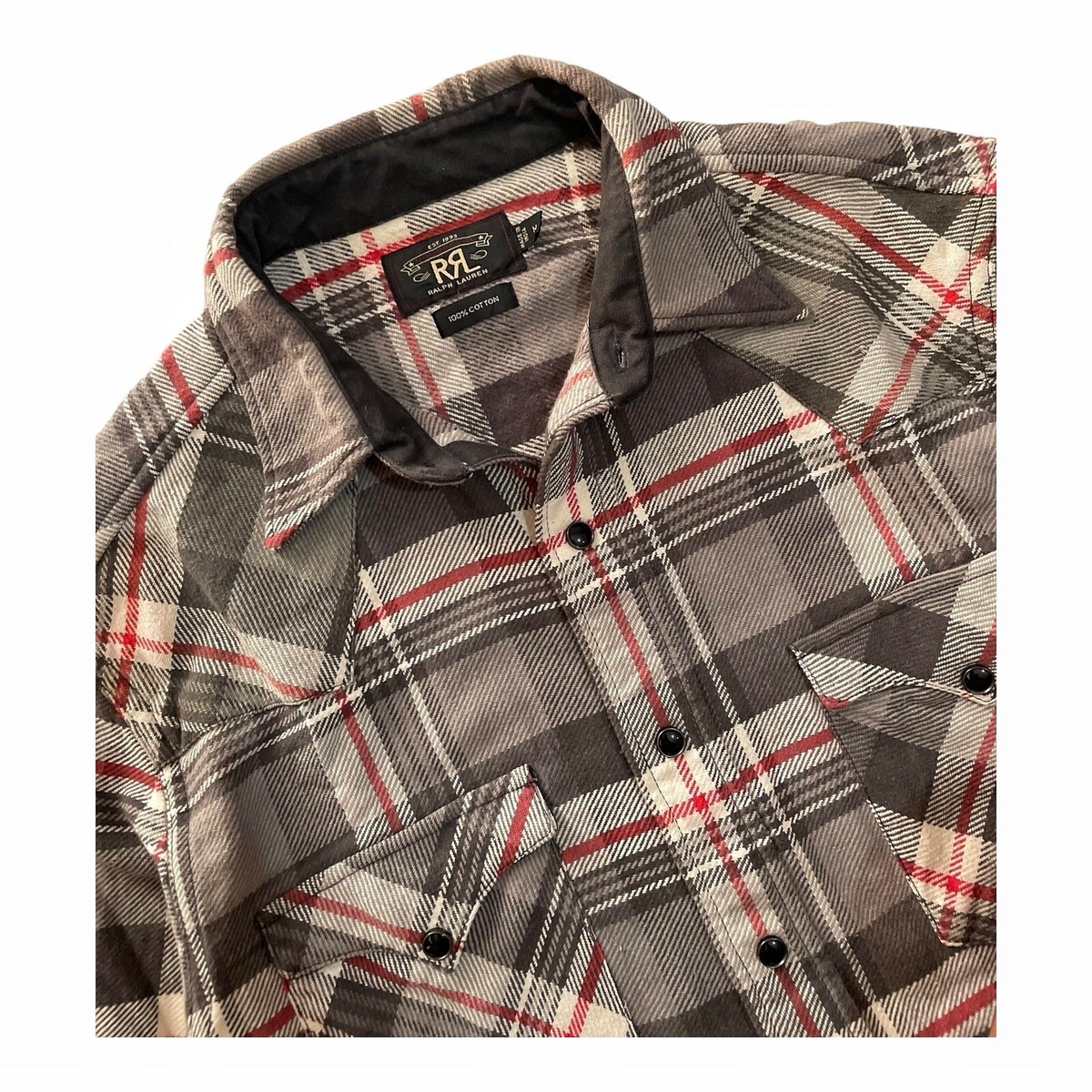 Ralph Lauren Double RL RRL Plaid Flannel Ranch Wear Western