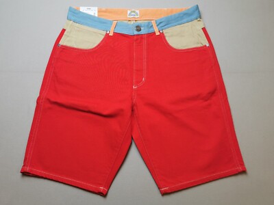 Wrangler x Peter Max Herren UK 32'' Jeansshorts (Neu mit Etikett) Colourblock Special Edition