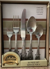 CAMBRIDGE Cabela's DEER 20 Piece Service for 4 Unused 18/0 Stainless Flatware