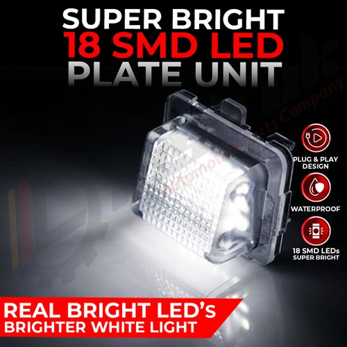 2x Mercedes Benz W204 Facelift Error Free LED License Number Plate Lights White - Picture 2 of 6