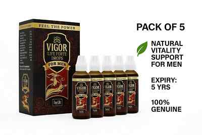   New Life Vigor Life Forte Drops (5 x 30ml)   Natural Vitality Support for Men