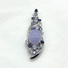 Jewelry Pendant Head Jade 3.66ct White Gold 4110591