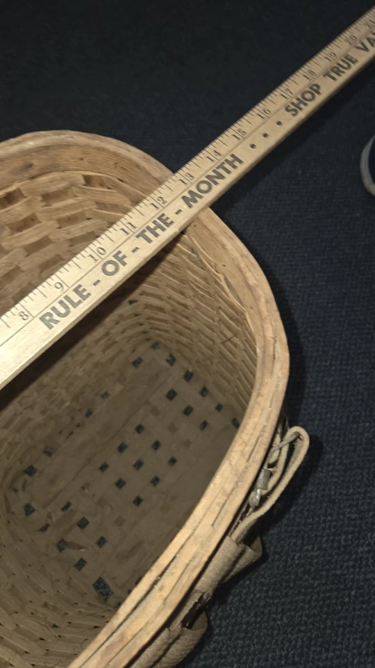 Vintage ANTIQUE Trapper Hunter Backpack Basket Split Oak Adirondack ALL ORIGINAL - Image 4 of 4