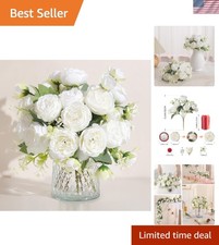 Lifelike Peony Flower Bouquets - 2 Pack Silk Floral Decor for Every Occasion