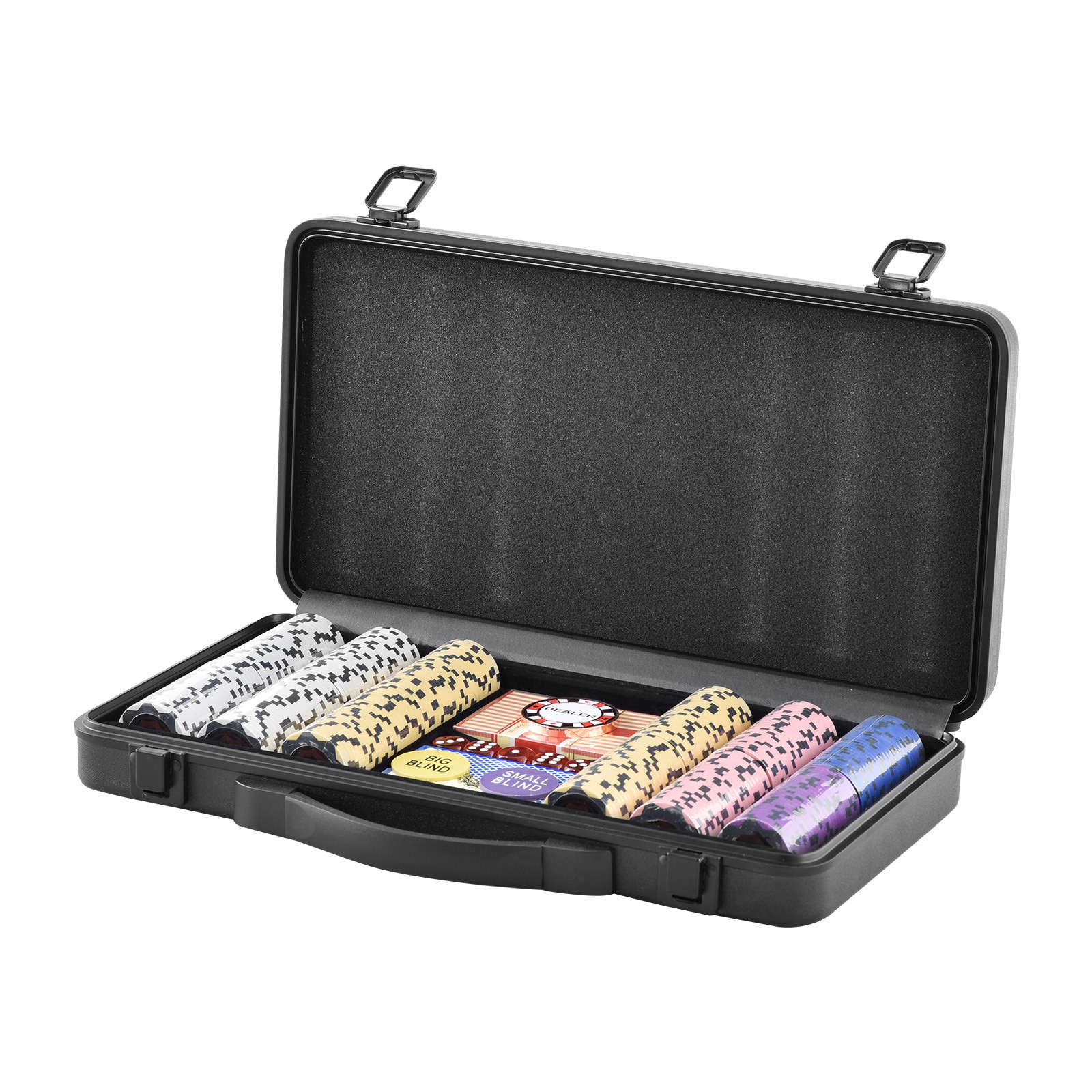 VEVOR 300-Piece Poker Chip Set with Case Texas Holdem Cards 14g Casino Chips