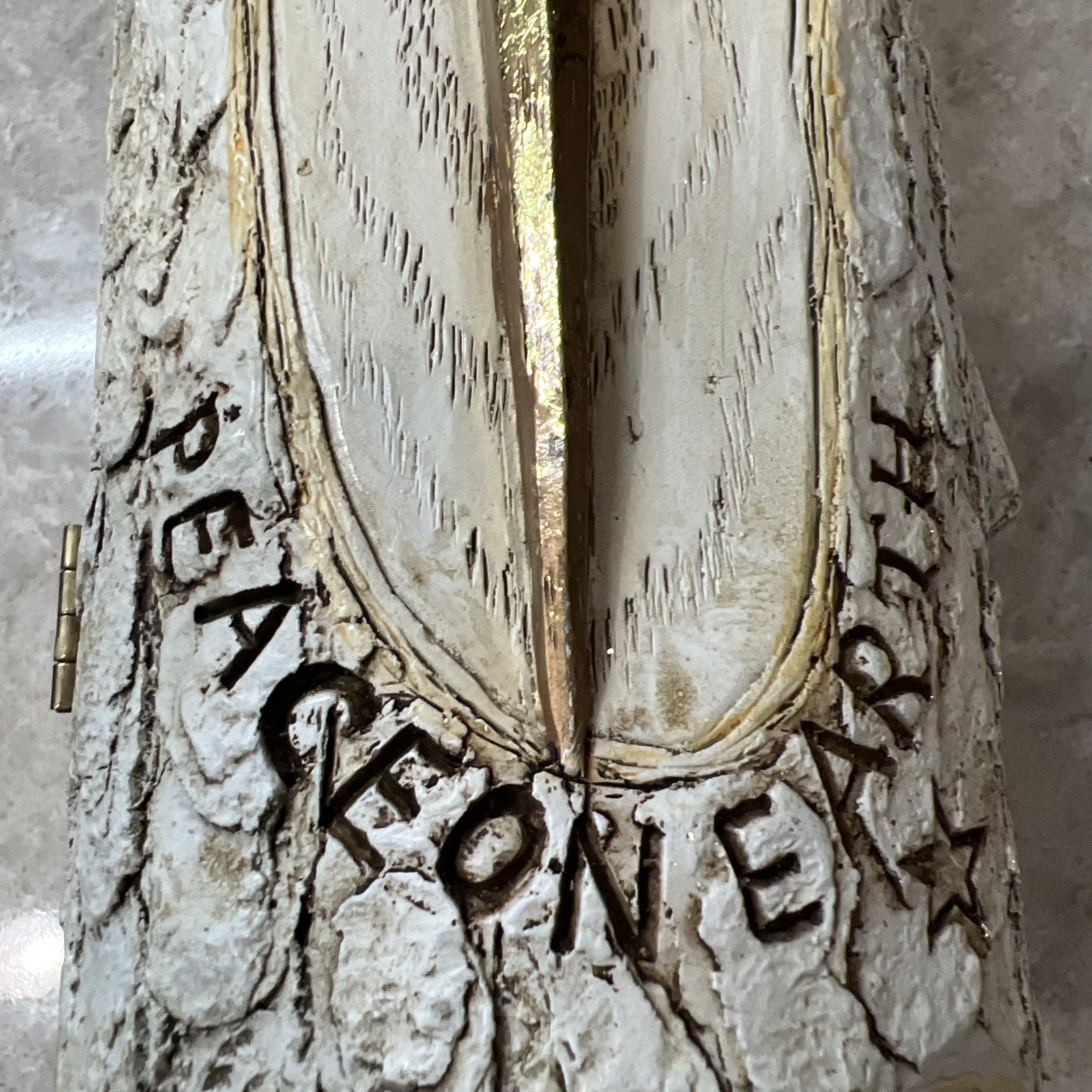 2015 Roman,Inc - Hinged Faux Log Opens to Nativity Scene - 9.75" T