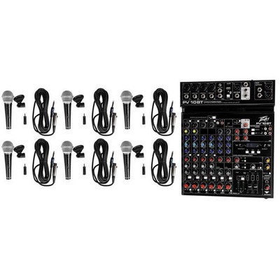Peavey PV 10 BT 10 Channel Compact Mixing Mixer Console with Bluetooth +6 Samson