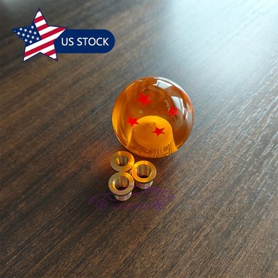 Round Dragon Ball 4 Star Shift Knob Manual Gear Shifter Head with 3 Adapters