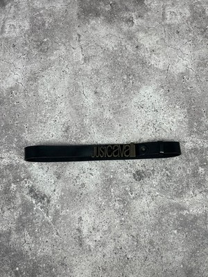 Just Cavalli Big Logo Leather Belt Black Men's One Size 