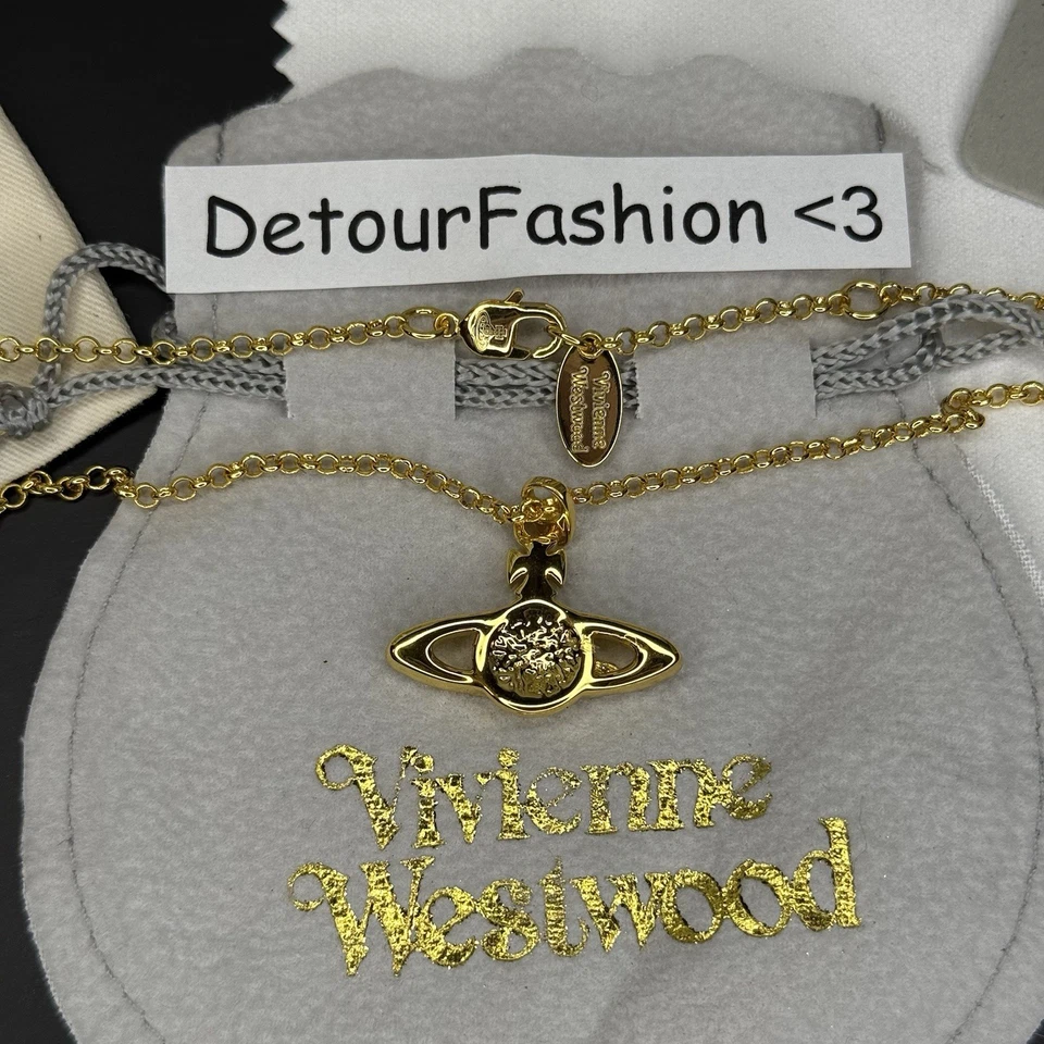 Vivienne Westwood Oro Original Orbe Planeta Collar Colgante Nuevo Con Caja Foto 3 de 4