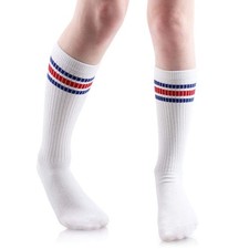 Baby Toddler Kids Knee High Stripe Tube Socks Boys Girls With Grips Soft