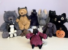 Jellycat Very Rare Vintage Poloneck Peeker Bat, Brand New With Tags + Booklet
