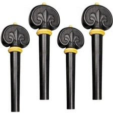 One set Violin Pegs with carving , 4pcs 4/4 Violin string Tuning Pegs Carved