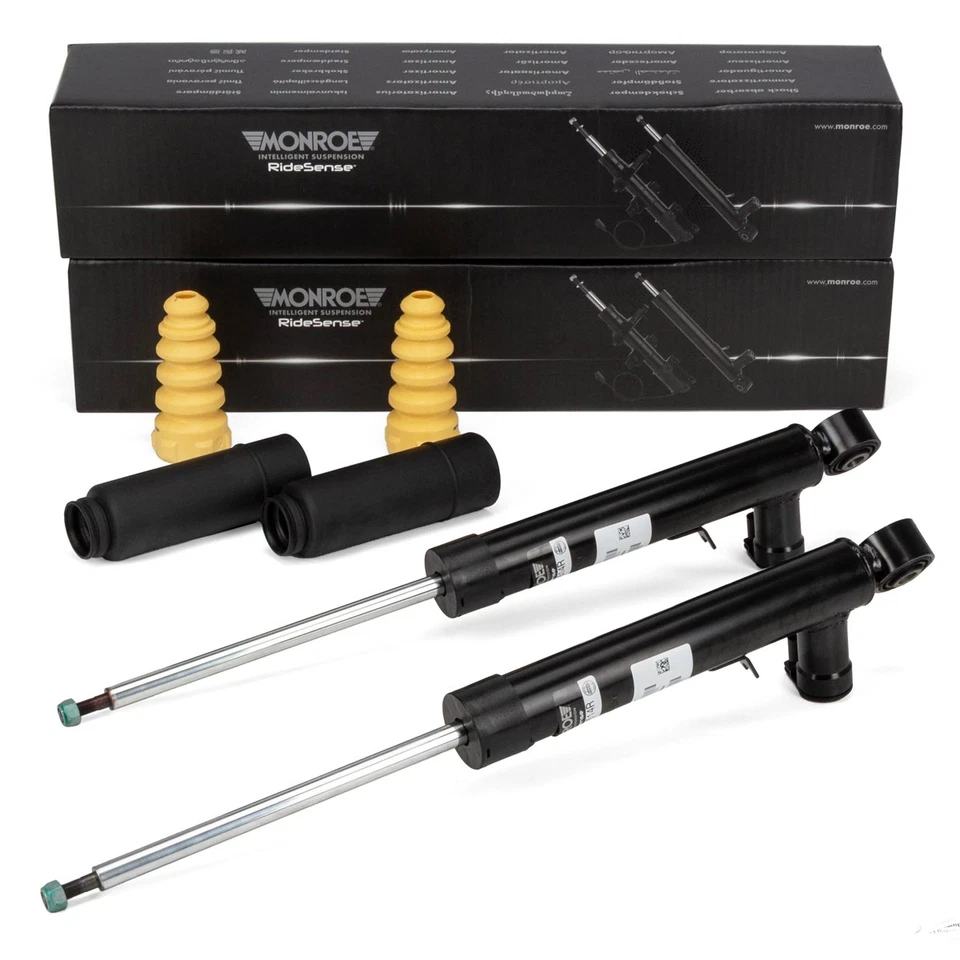 2x MONROE Stoßdämpfer + Dreckschutz für VW PASSAT B6 B7 SHARAN ALHAMBRA hinten