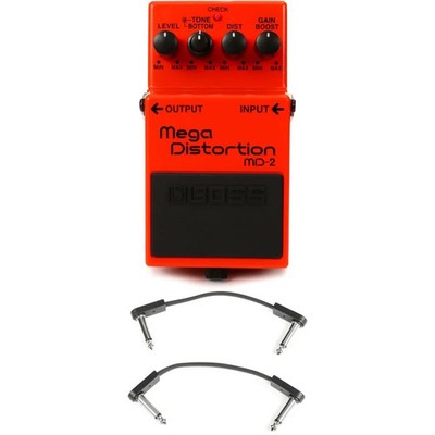 Boss MD-2 Mega Distortion Pedal with EBS Patch Cables