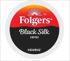 Folgers Black Silk Coffee. Dark Roast, 96 Pods Pack.