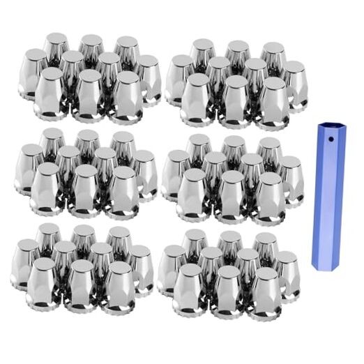 Semi Truck 60Pcs 33mm Hex ABS Lug Nut Covers Screw-on-image