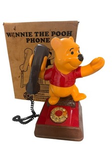 Vintage Winnie The Pooh Bear Phone Rotary Telephone  Rare Disney With Org. Box 