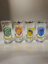 Harry Potter House Crest Glasses Set of 4 Gryffindor, Slytherin, Hufflepuff,