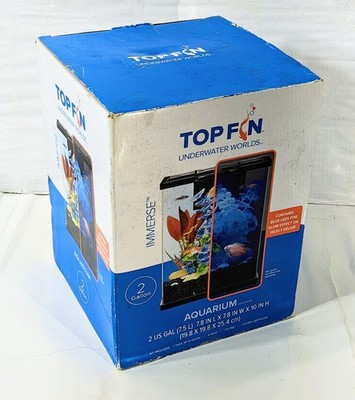 Top Fin Aquarium BLUE LEDS glow effects on select decor Fish Tank