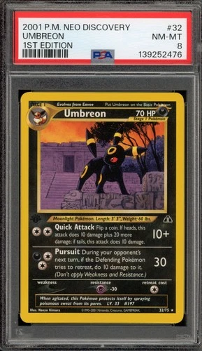 Pokemon Umbreon Neo Discovery 1st Edition Rare #32 PSA 8