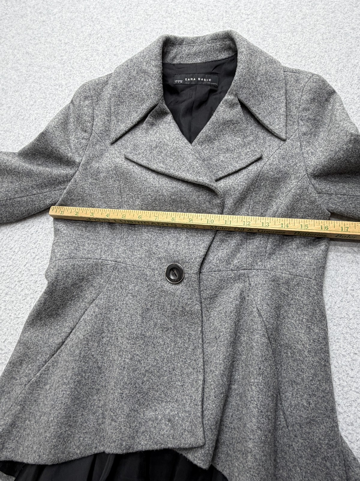 Zara Basic Jacket Womens Small Gray Wool Blend As… - image 9