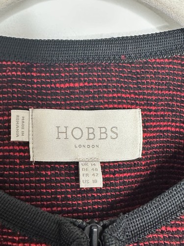 Hobbs London Women’s Red Black Tweed Zip Front Jacket And Skirt Set Size 10 - Picture 5 of 13