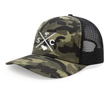 Adjustable Snapback Trucker Baseball Cap (SC - South Carolina, Camouflage)