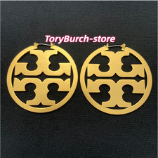 New! Tory Burch Miller Matte Gold Hoop Earrin...