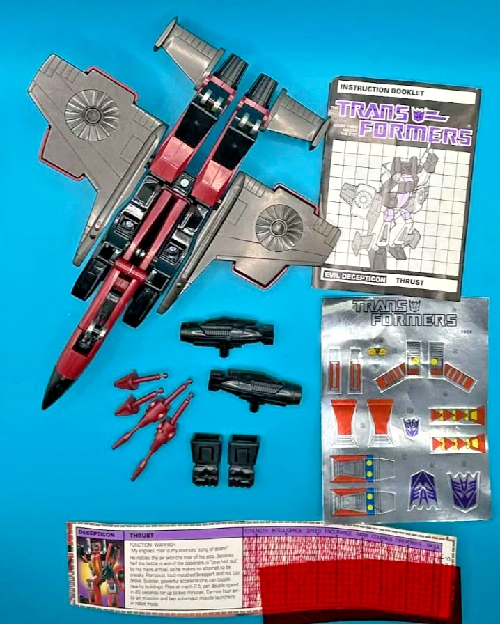 1984 THRUST 100% COMPLETE w/TECH SPEC G1 TRANSFORMERS UNUSED HIGH GRADE - Image 2 of 4