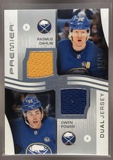 2023 Upper Deck Premier Rasmus Dahlin Owen Power Dual Jersey /99 #PD-RDOP Sabres