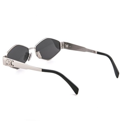CELINE CL40254U 40254 METAL TRIOMPHE Silver Gray Oval Unisex