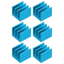 6 Pcs Heatsink 7x7x6mm Aluminum Heat Sink with Thermal Blue Sticker Sky Blue