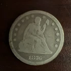 1876-CC SEATED LIBERTY SILVER QUARTER Z-197