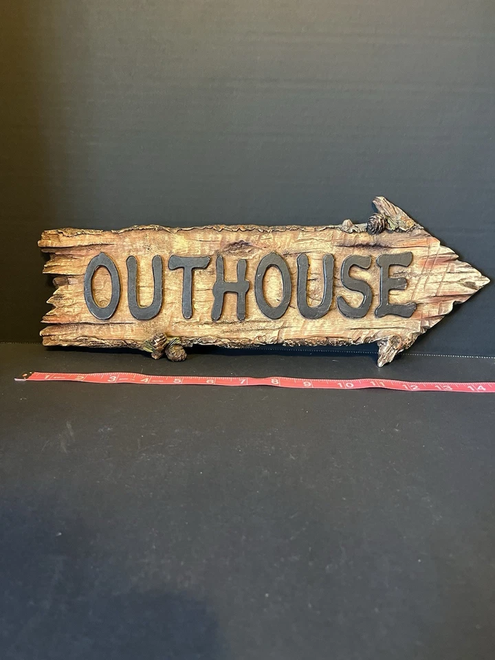 Rustic Outhouse Arrow Wall Plaque Wood Style Sign. Western-themed, Man cave - Image 2 of 4
