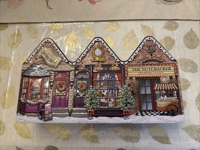 Giannios Christmas Store Front Candy Tin Excellent Condition Has 3-D Effect
