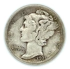 1921-D Mercury Dime Fine, Nice Details for Grade on Both Sides, Natural Color
